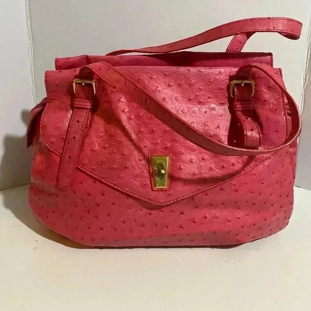 Marc by Marc Jacobs coral embossed leather satchel handbag